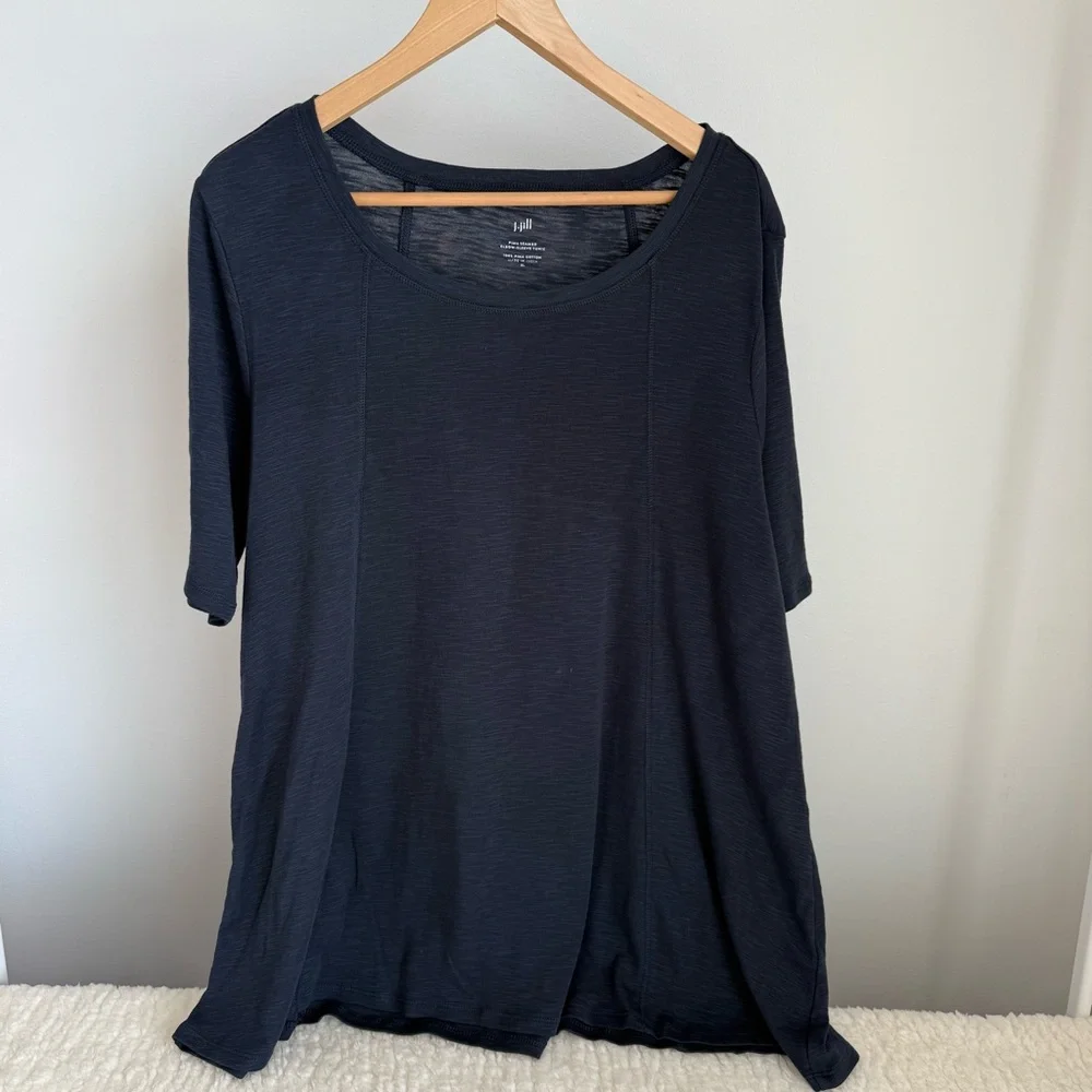 J.Jill NWOT Women's Pima Seamed Elbow-Sleeve Tunic, 100% Pima Cotton, XL - Picture 1 of 6
